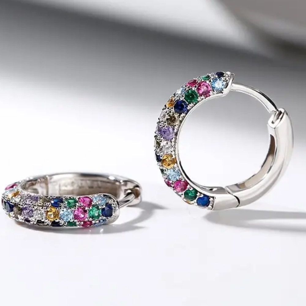 NEW! Multicolor  TINY earrings   -BTQ - Picture 7 of 11
